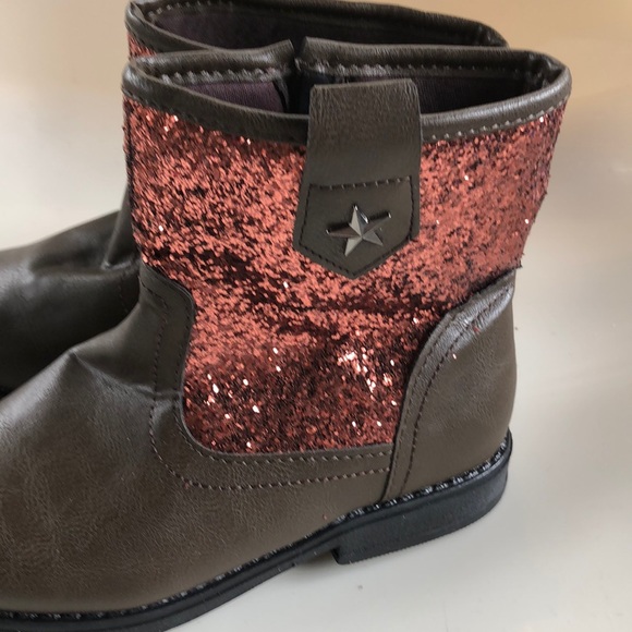 Jessica Carlyle girls brown rose gold glitter boot - Picture 3 of 7